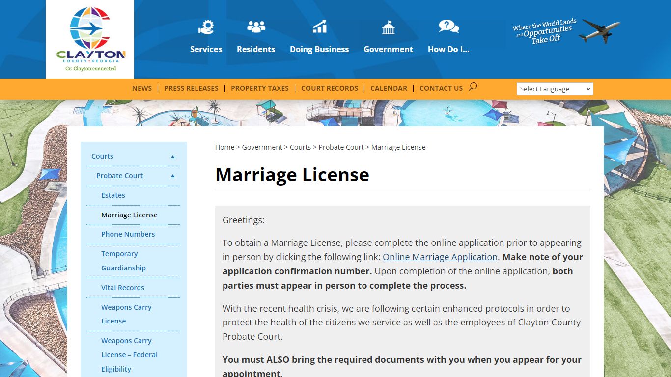 Marriage License | Clayton County, Georgia